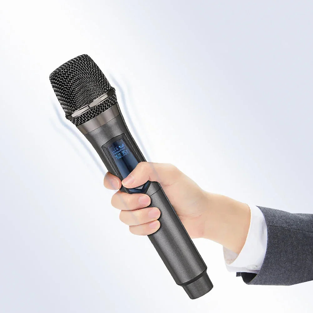 2025 UHF Wireless Microphone Metal Professional Dual Channel Handheld Mics Party Microphone