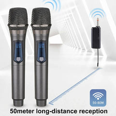 2025 UHF Wireless Microphone Metal Professional Dual Channel Handheld Mics Party Microphone