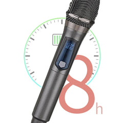 2025 UHF Wireless Microphone Metal Professional Dual Channel Handheld Mics Party Microphone