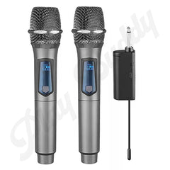 2025 UHF Wireless Microphone Metal Professional Dual Channel Handheld Mics Party Microphone