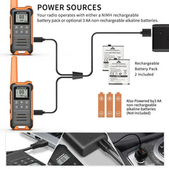 2x Baofeng F22 Mini Walkie Talkies Long Range Two-Way Radio IP45 Waterproof Walkie Talkie