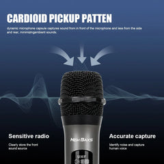 2x Wireless Microphone UHF Rechargeable Cordless Handheld Mic System Receiver Microphone