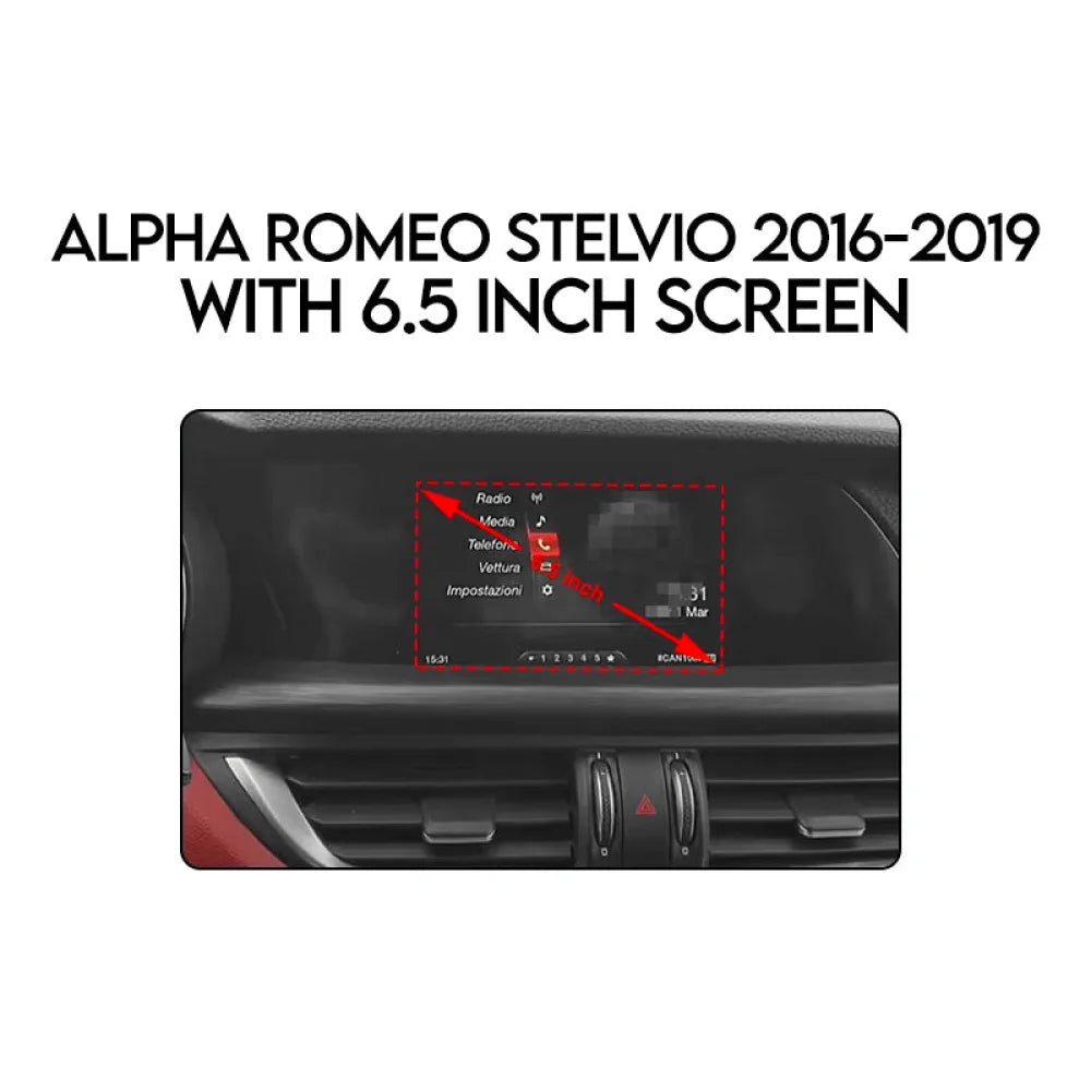 Alfa Romeo Stelvio & Giulia 2014-2019 Apple Carplay & Andriod Auto Retrofit Kit Stelvio 6.5 Inch / Dual Core Apple