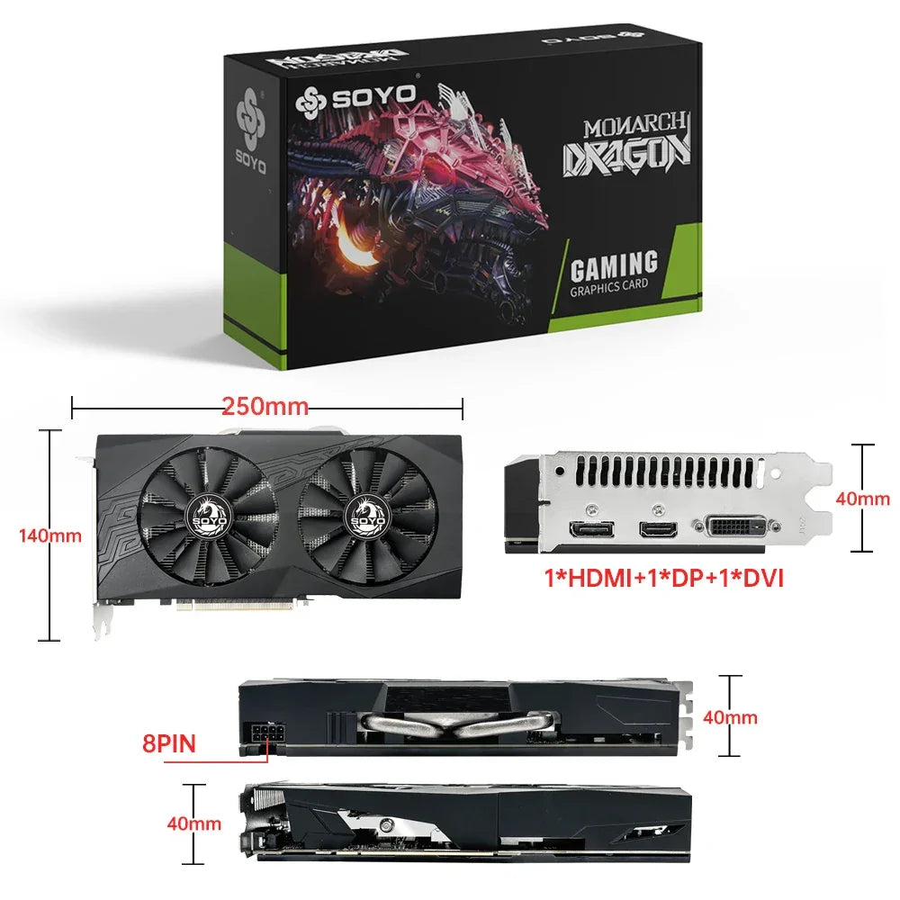 AMD Radeon RX 580 8GB GDDR5 2048SP 256Bit PCI-E 3.0 GPU Graphics Card Gaming PC RX 580 / 8GB Graphics Card