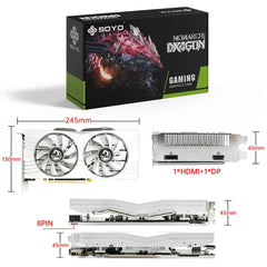 AMD Radeon RX 580 8GB GDDR5 2048SP 256Bit White GPU Graphics Card Gaming PC RX 580 8GB Graphics Card