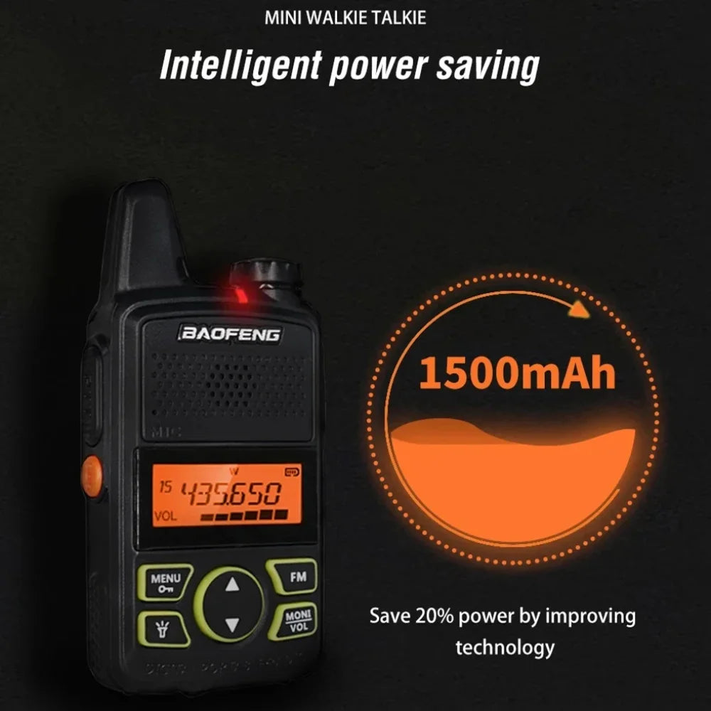 Baofeng BF-T1 Mini Two Way FM Ham Radio UHF 400-470MHz Walkie Talkie Long Range Black / EU Walkie Talkie