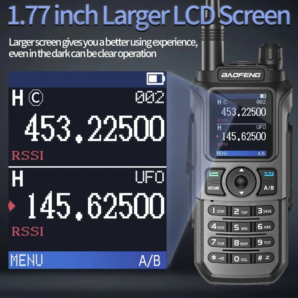 Baofeng UV-21 Pro V2 Walkie Talkie Tri Band Type-C Long Range Two Way GPS Radio Walkie Talkie