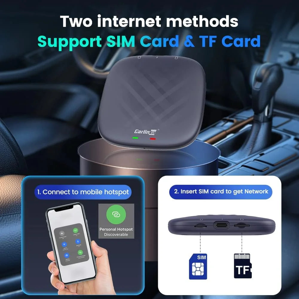 CarlinKit Android 13 Wireless CarPlay AI Box Android Auto w/ Netflix YouTube Apple CarPlay & Android Auto
