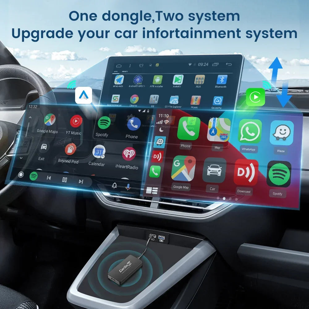CarlinKit USB CarPlay Dongle Adapter for Android iOS Car GPS Navigation Player Wireless CCPA Apple CarPlay & Android