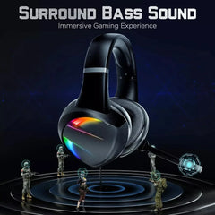Gaming Headset with Noise Cancelling Mic LED Backlit for Xbox One PS4 & PC Mac Black Headphones