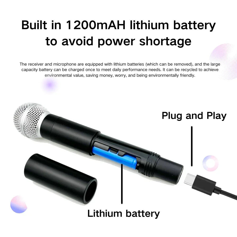 GLXD4 Professional Wireless UHF Handheld Microphone System for Stage Black Microphone