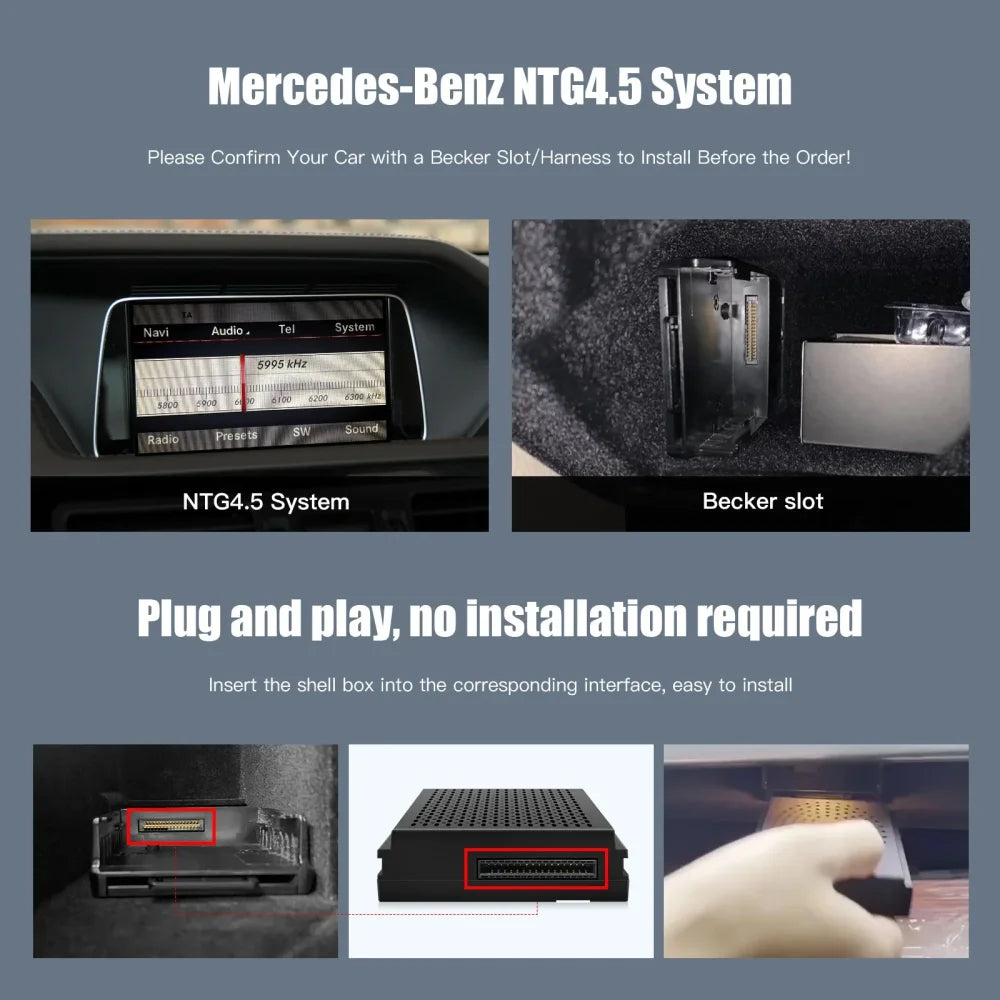 Mercedes 2011-2015 NTG4.5 Plug&Play Retrofit Wireless CarPlay & Android Auto Mercedes NTG4.5 Apple CarPlay & Android