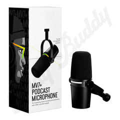 MV7 + Podcast Microphone With Voice Isolation Technology And LED Panel MV7 + Microphone