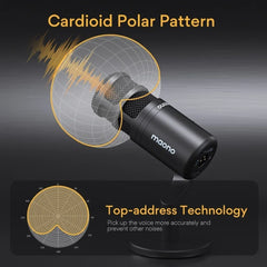 PD100 XLR Podcast Microphone Cardioid Studio Dynamic Mic for Vocal Recording Black Microphone
