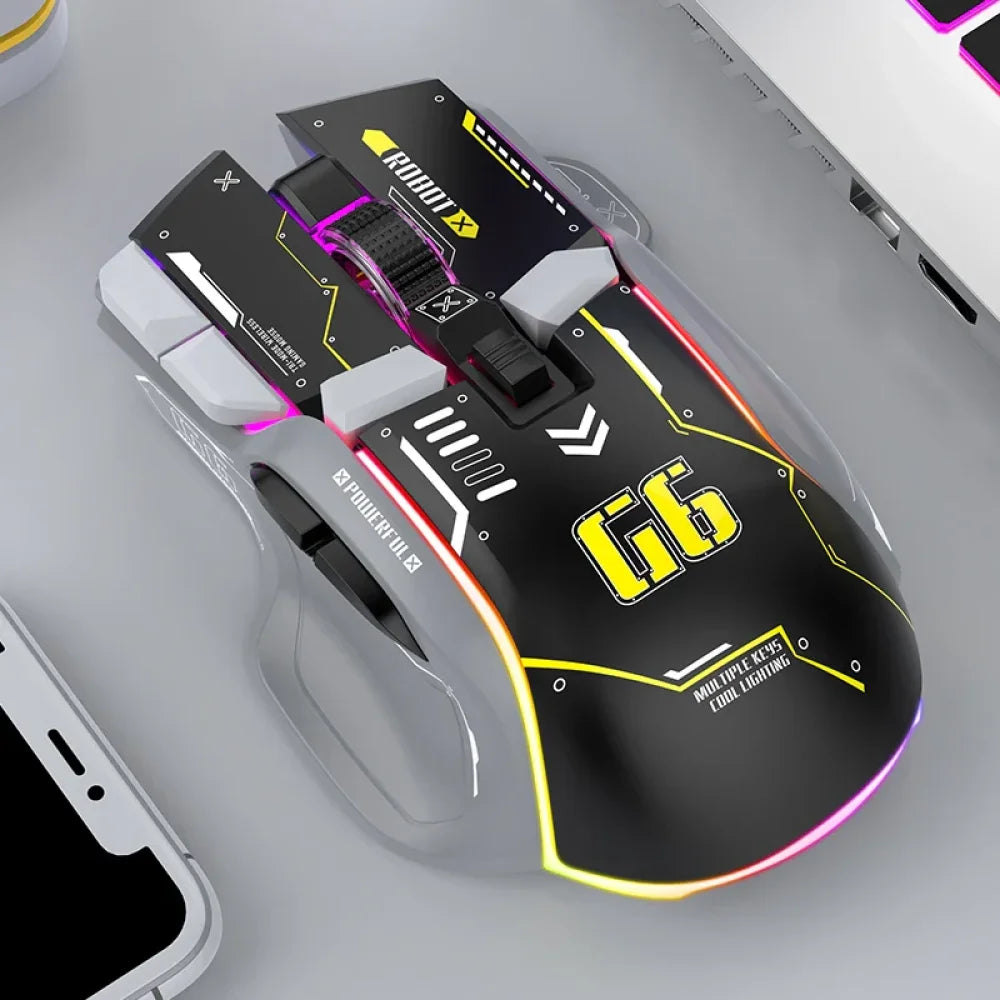 Pro Wired Wireless Tri Mode RGB Transformers Gaming Mouse Mice Gift for PC/MAC Mouse