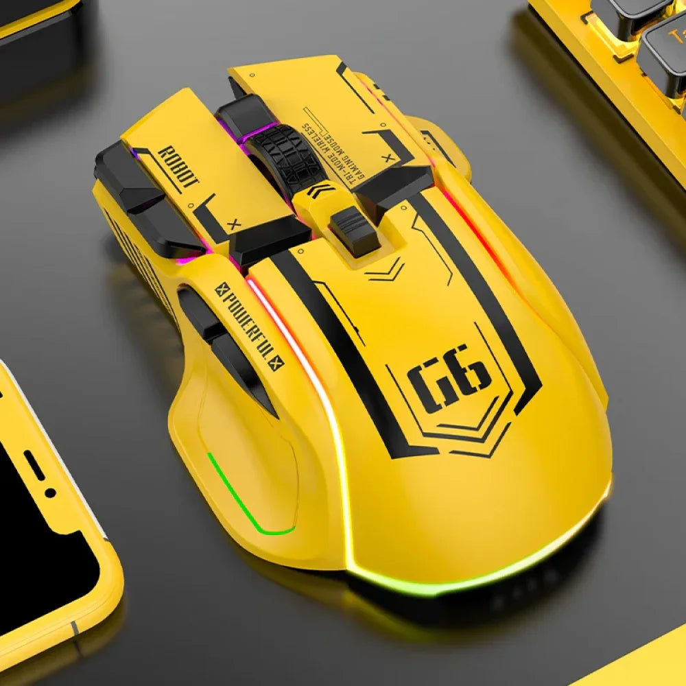 Pro Wired Wireless Tri Mode RGB Transformers Gaming Mouse Mice Gift for PC/MAC Mouse