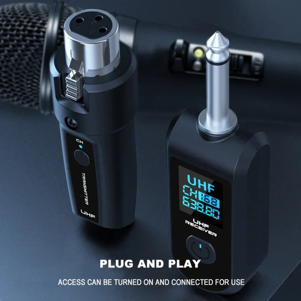 Wireless Microphone System Transmitter Receiver XLR Mic Adapter Audio Recording Microphone