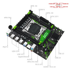 X99 PR9 LGA2011-3 Gaming mATX Motherboard + E5 2680 V3 CPU + 16GB DDR4 RAM Kit Motherboard
